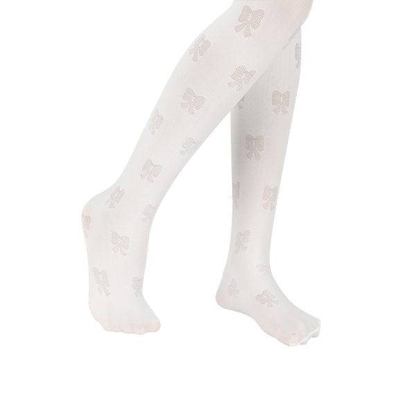 201-1-2 גרביון לייקרה אטום דגם פפיונים – תמונה 1