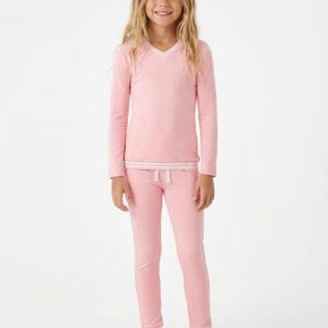 ⁦סט פיג'מה דגם טניס ורוד⁩ – תמונה ⁦4⁩